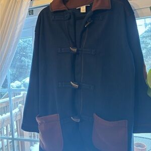 Diane Von Furstenberg Navy and Brown Teddy Jacket